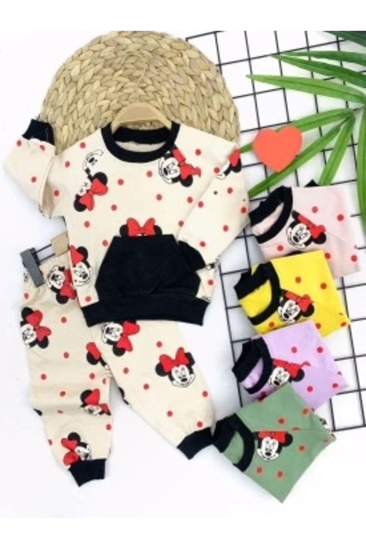 Diji Baby 9-12-18-24 Ay Mickey Baskılı Cepli 2li Kız Bebek Takımı