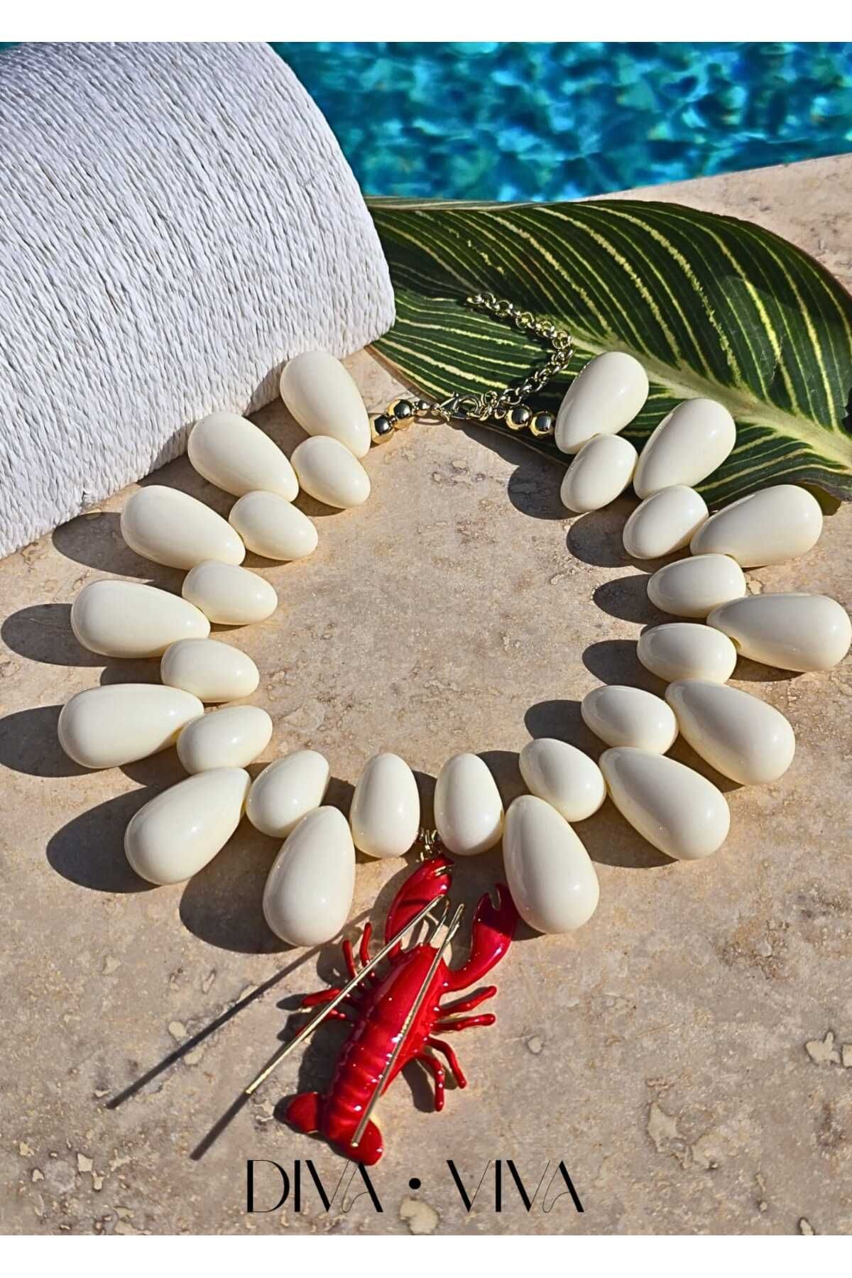 DivaViva Lobster Luxe - Kırmızı Istakoz Kadın Kolye