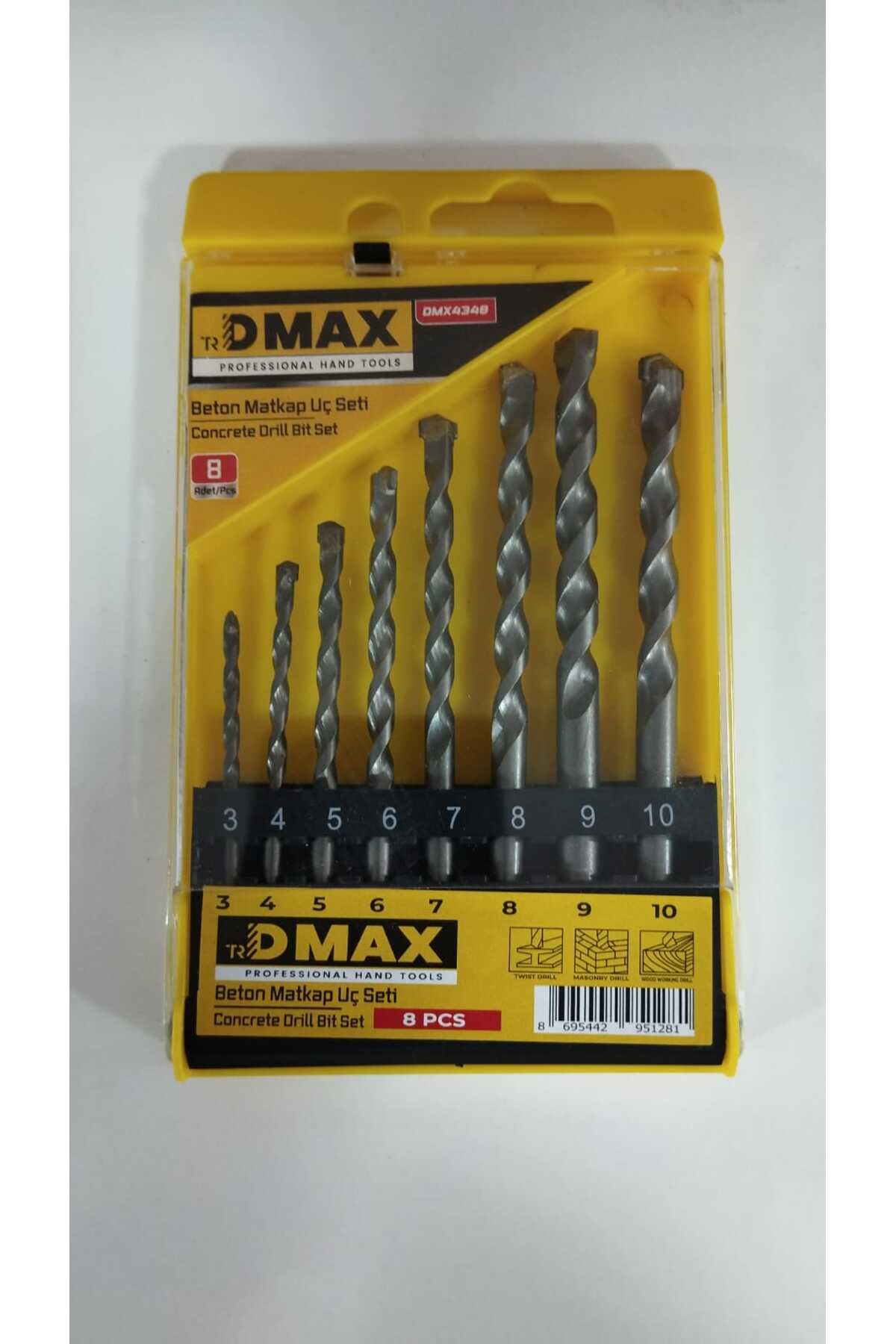 DMAX 8 Lİ BETON MATKAP UCU SETİ