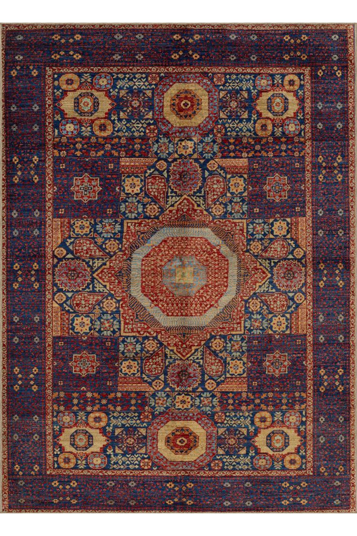 Rugs Modern Halı Leyla Koleksiyonu Çok Renkli Bordür ve Geleneksel Desenli Dokuma Taban Modern Dekoratif Halı leyla86
