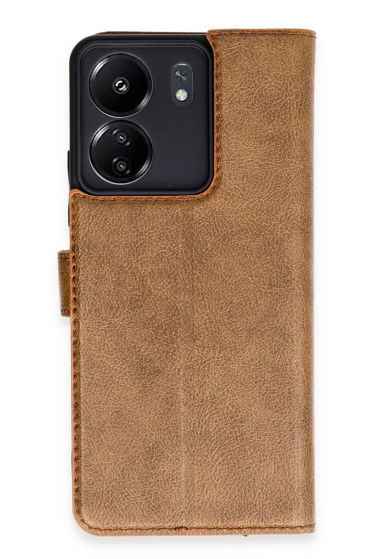 CepteToptan Xiaomi Redmi 13C Kılıf Trend S Plus Kapaklı Kılıf - Taba