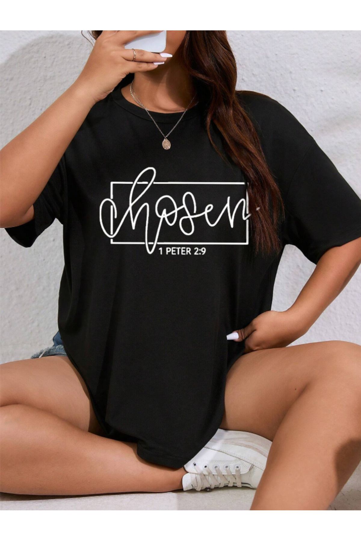 COHERENT Unisex Erkek/Kadın CHOSEN Özel Baskılı Oversize Pamuklu T-Shirt