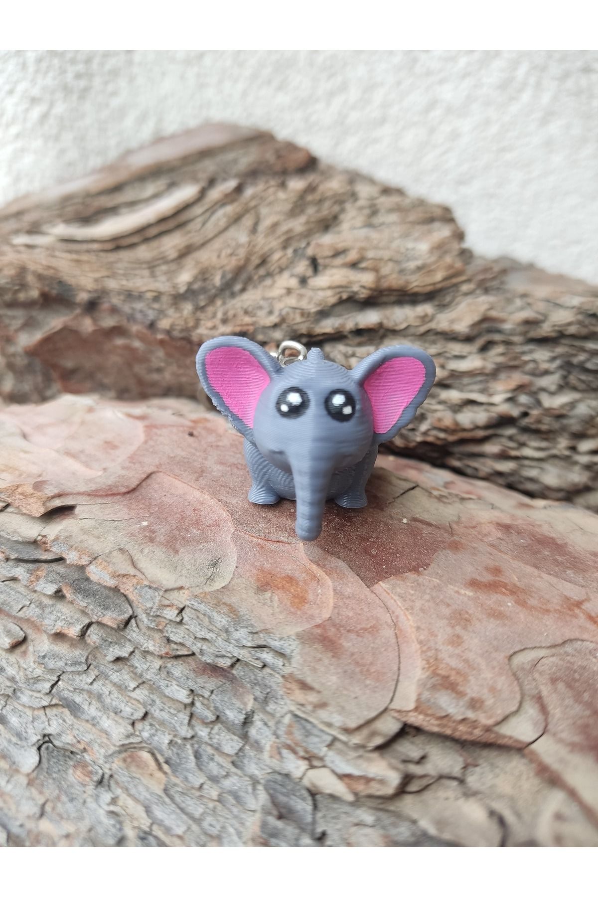 Leylims 3D Mini Fil Anahtarlık - Sevimli El Boyama Hayvan Figürü, Esnek ve Eğlenceli Tasarım (3.5 cm)