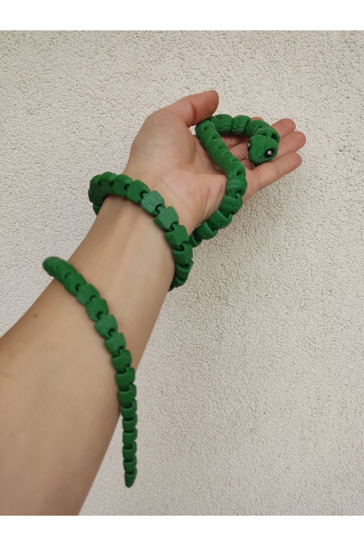 Leylims 3D Hareketli Yeşil Yılan Figürü - 70 cm Uzunlukta, Esnek, Eğlenceli Yılan Oyuncağı - Dekoratif Obje