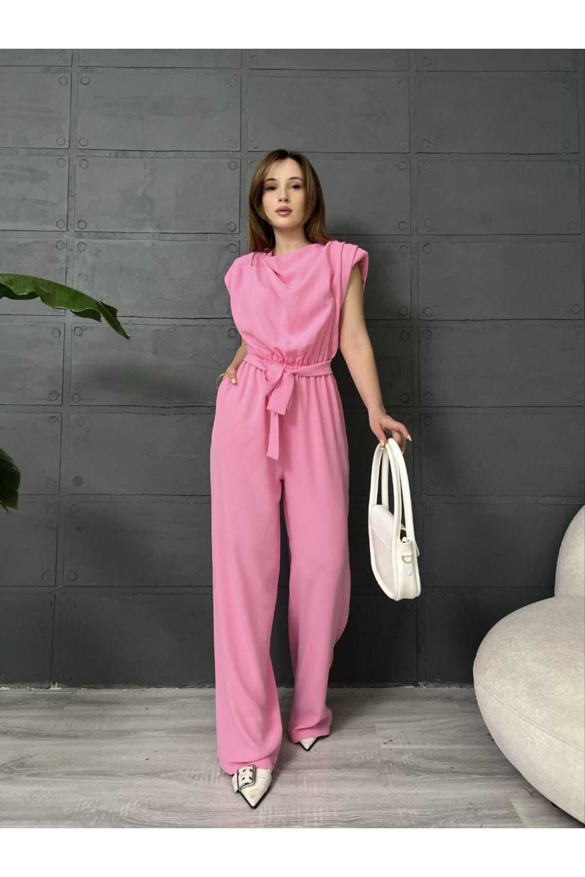Butik Merrline Kadın Premium Vatkalı Crep Tulum