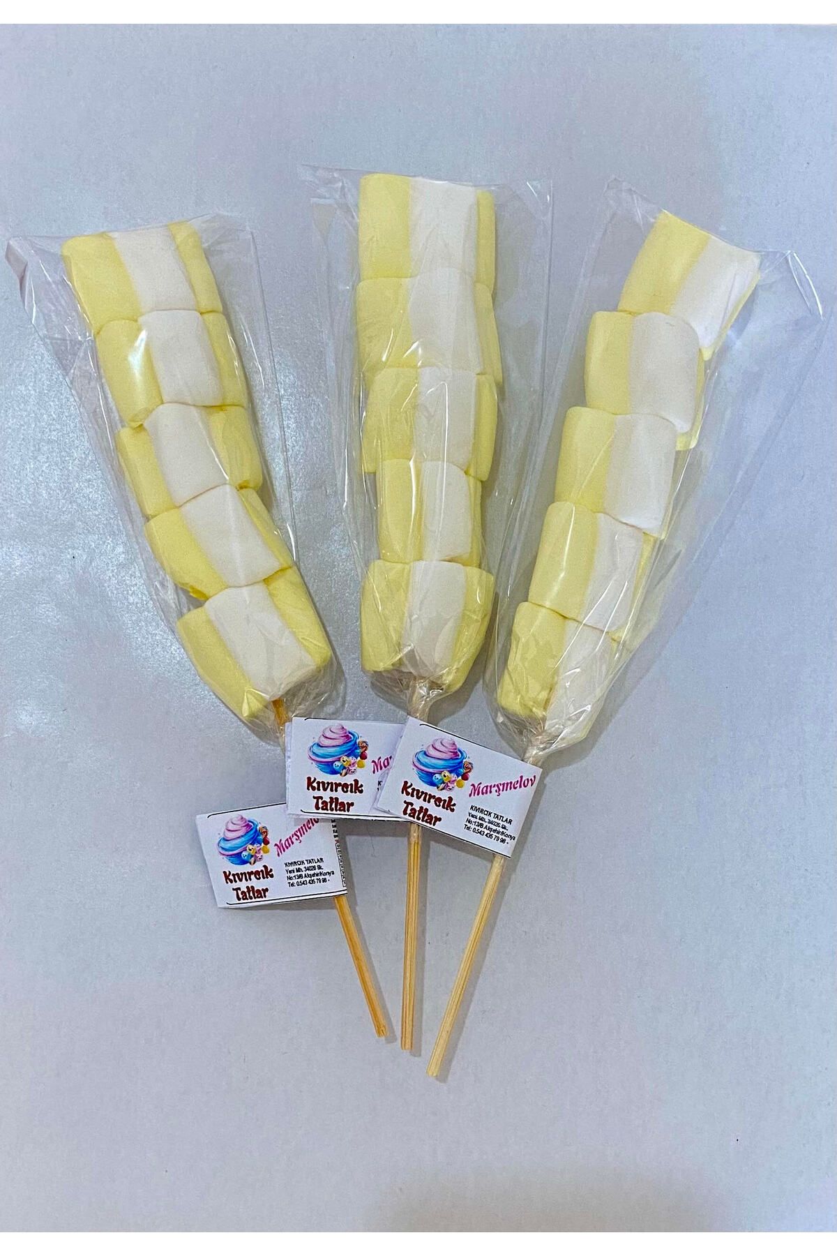 Kıvırcık Tatlar Marshmallow Lolipop Şekerleme 10 Adet (POPCORN) (PARTİ -DOĞUM GÜNÜ-ÇOCUK-HEDİYE-SEVGİLİ VB.)