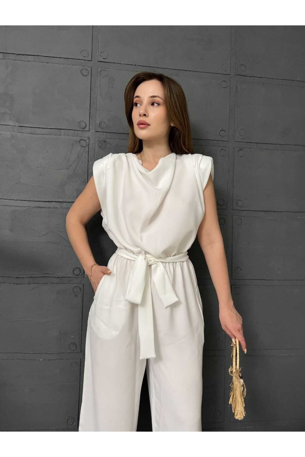 Butik Merrline Kadın Premium Vatkalı Crep Tulum