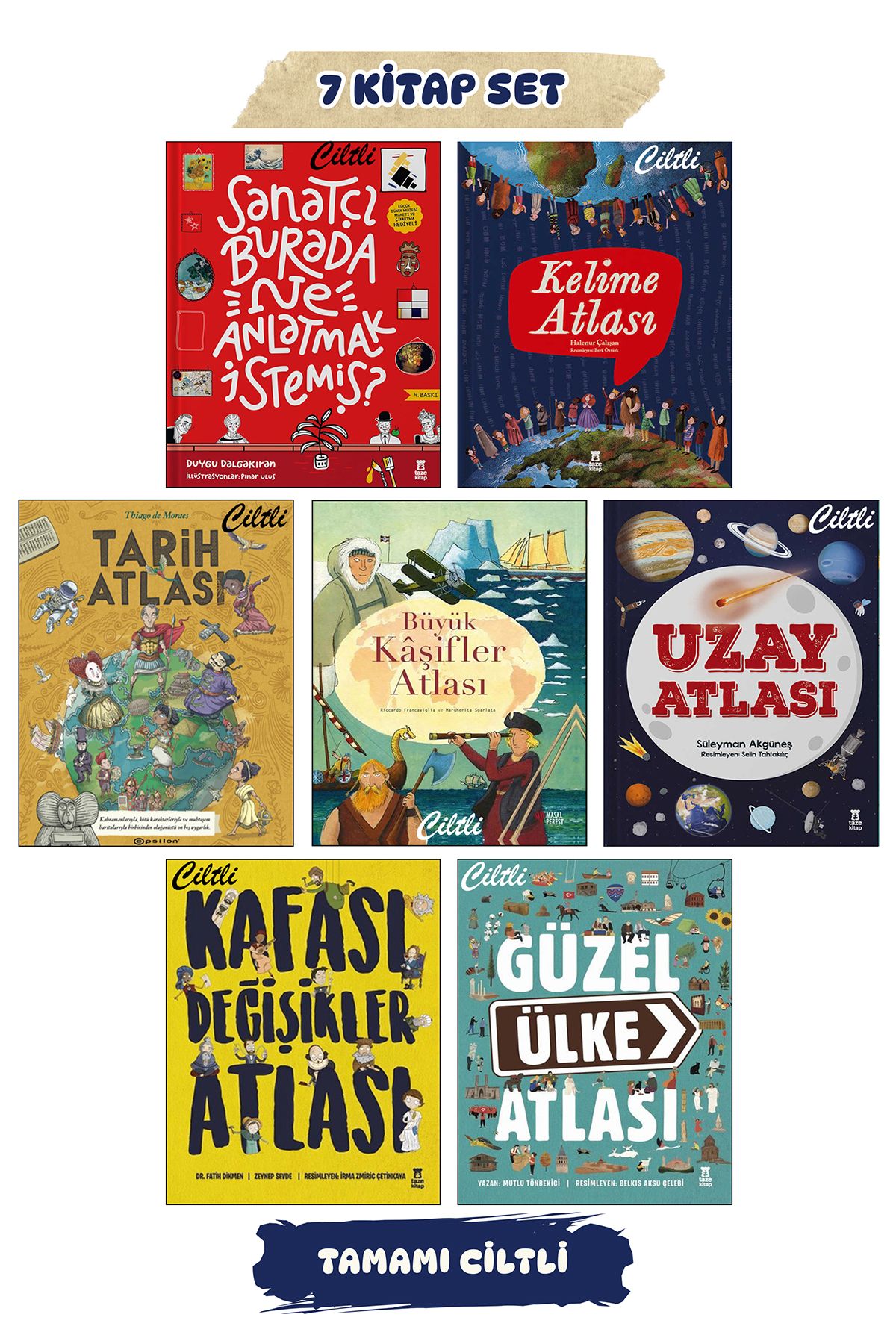 Taze Kitap Sanatçı Burada Ne Anlatmak İstemiş? Tarih Uzay Kelime Atlası Kafası Değişikler Güzel Ülke Atlası Set