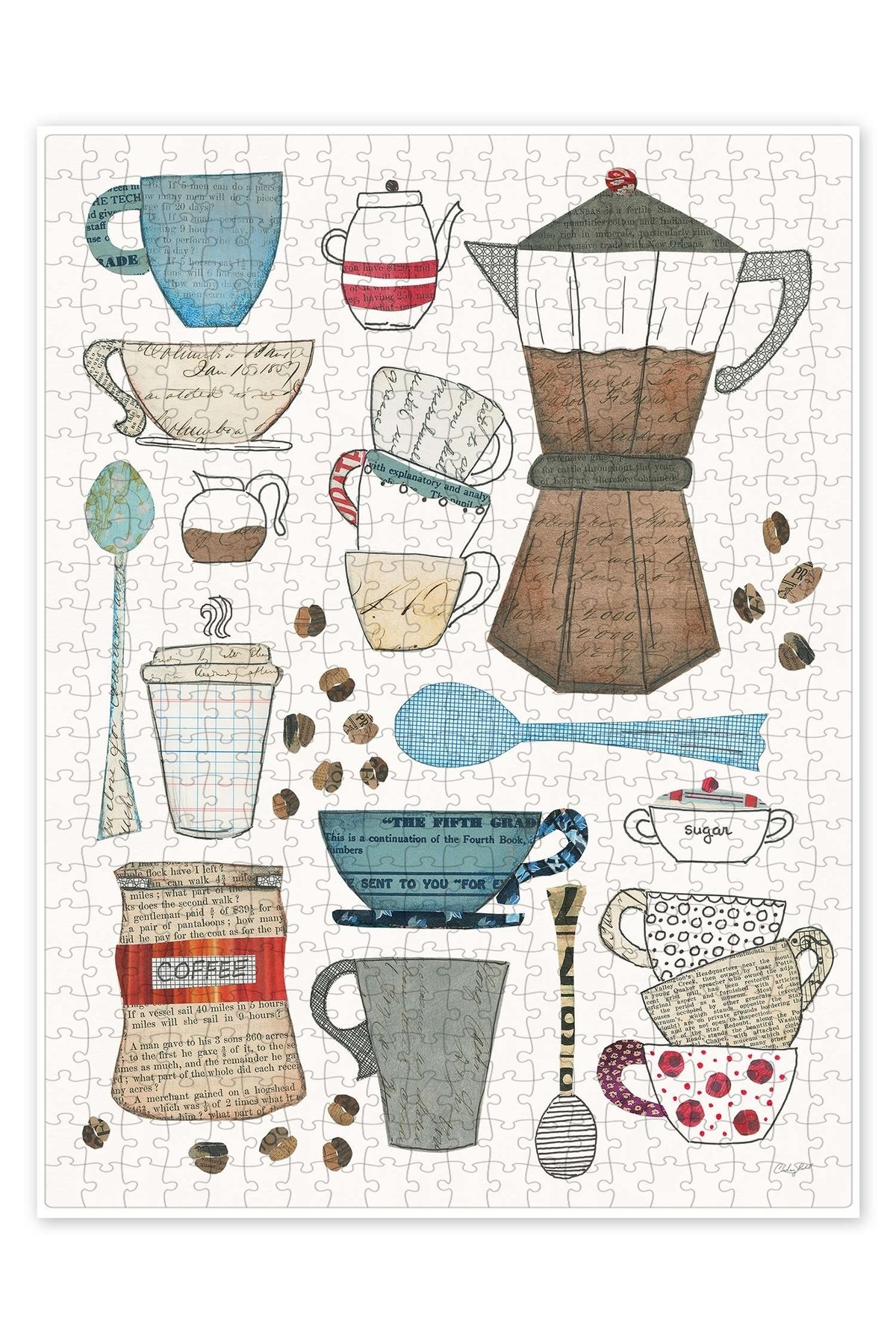 Jeronkarji Kahve kolaj 500 Parça Puzzle Yapboz Mutfak Temalı Yetişkinler için
