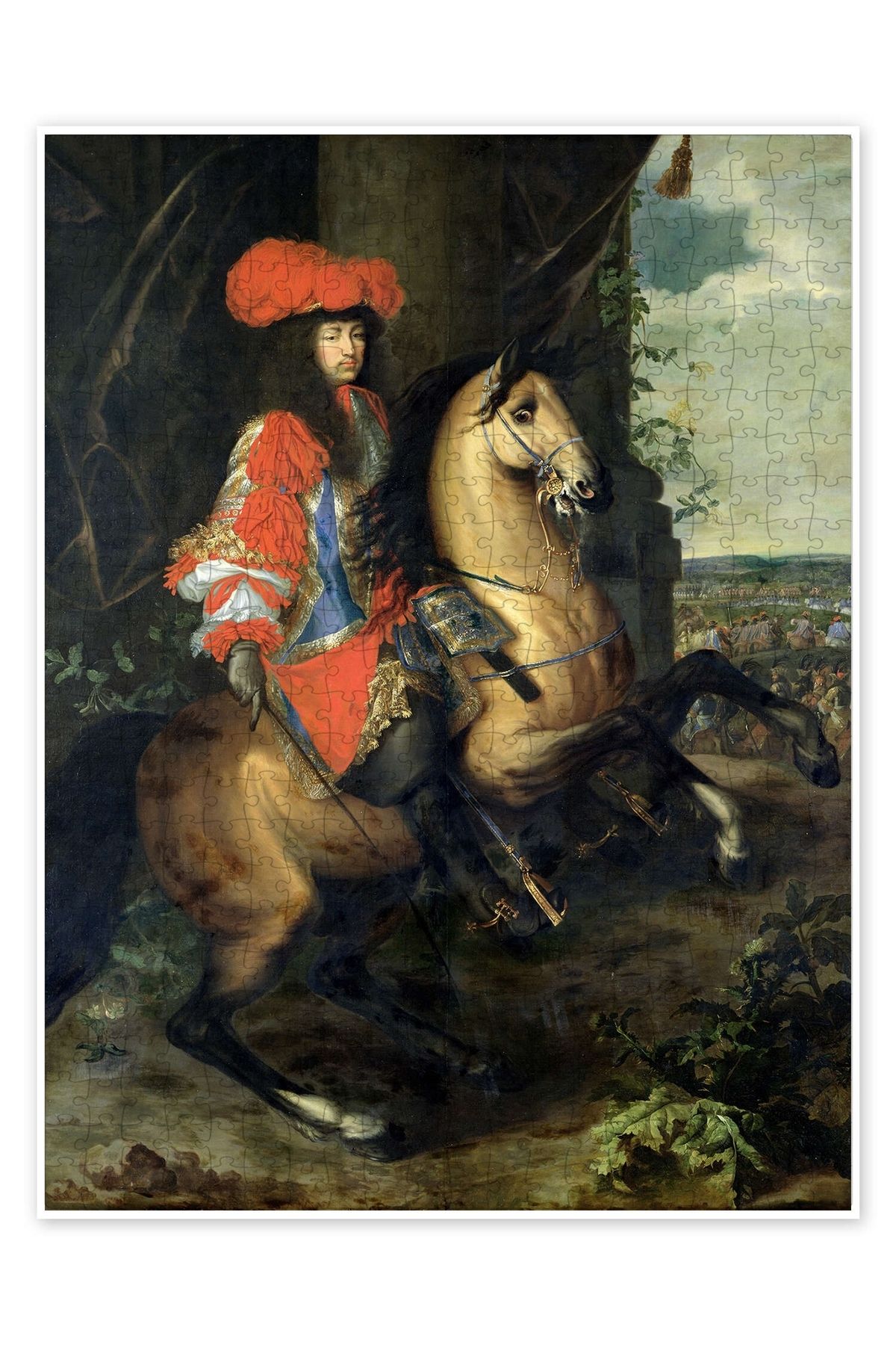 Jeronkarji Louis XIV Atlı Portresi 500 Parça Puzzle Yapboz Kedi Köpek Temalı Doğa ve Orman Hayvanları
