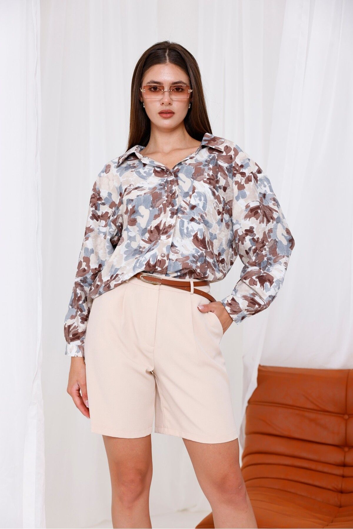 Pulli Collection Soft Renkli Desenli Yazlık Gömlek
