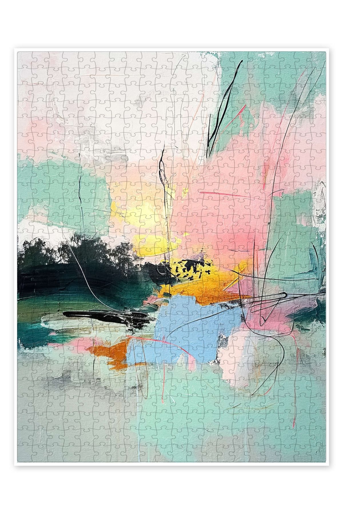 Jeronkarji Özet Gündoğumu X 500 Parça Puzzle Yapboz Bohem Soyut Sanat Temalı