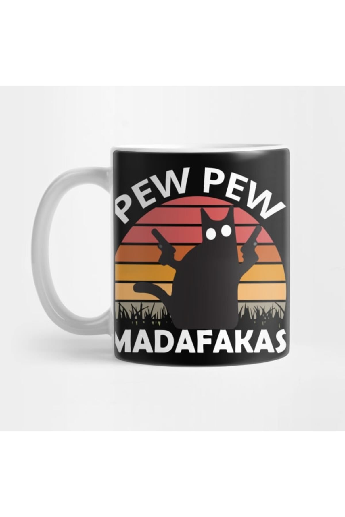 Pixxa Pew Pew Madafakas - Silahşör Kedi Kupa Bardak