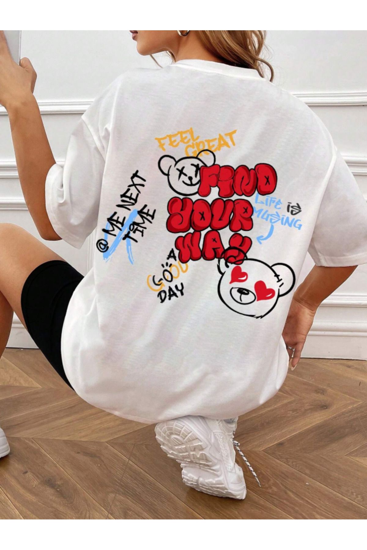 COHERENT Unisex Erkek/Kadın FINO Özel Baskılı Oversize Pamuklu T-Shirt