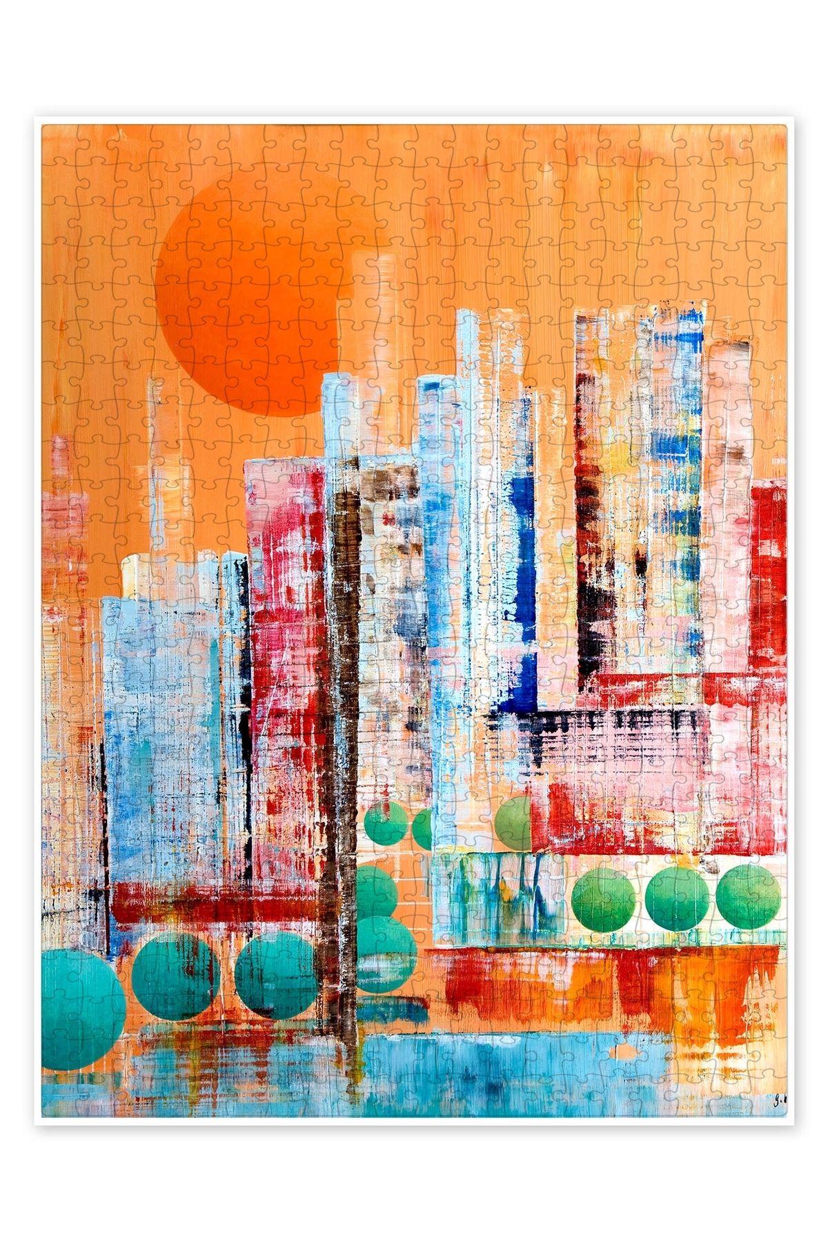 Jeronkarji Skyline New York, soyut 500 Parça Puzzle Yapboz Şehir Manzara Temalı Hobilik