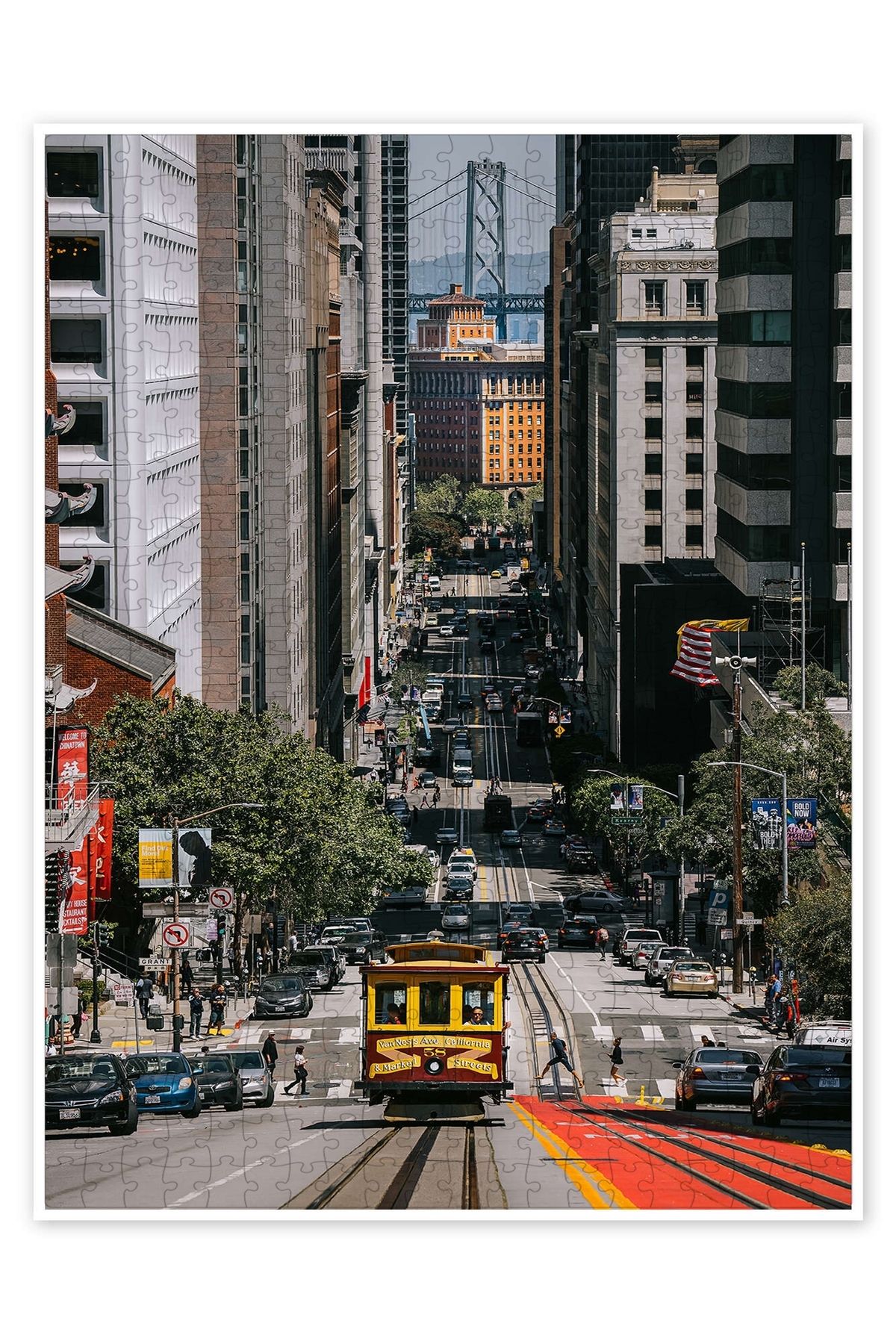 Jeronkarji San Francisco, Amerika Birleşik Devletleri 500 Parça Puzzle Yapboz Şehir Manzara Temalı Hobilik