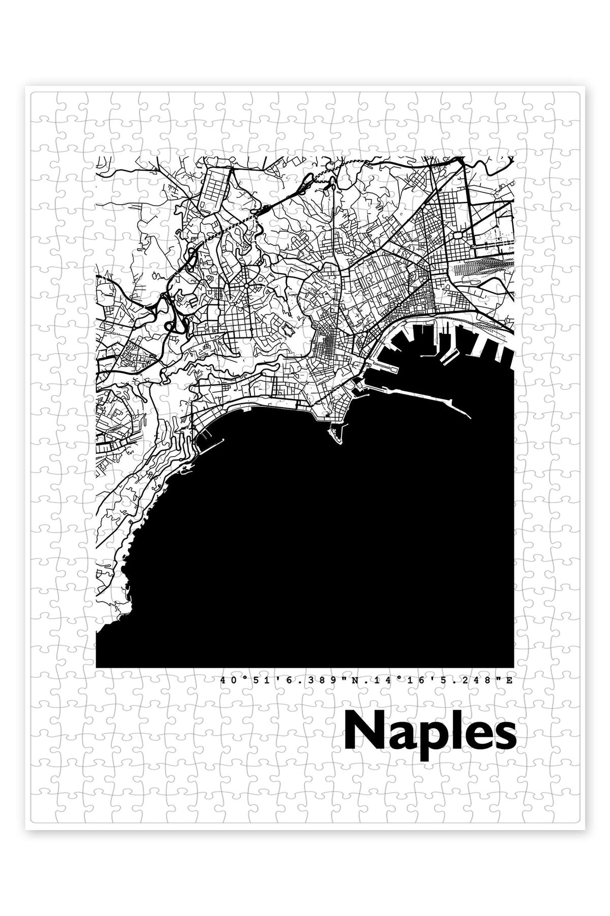 Jeronkarji Napoli Haritası 500 Parça Puzzle Yapboz Şehir Manzara Temalı Hobilik