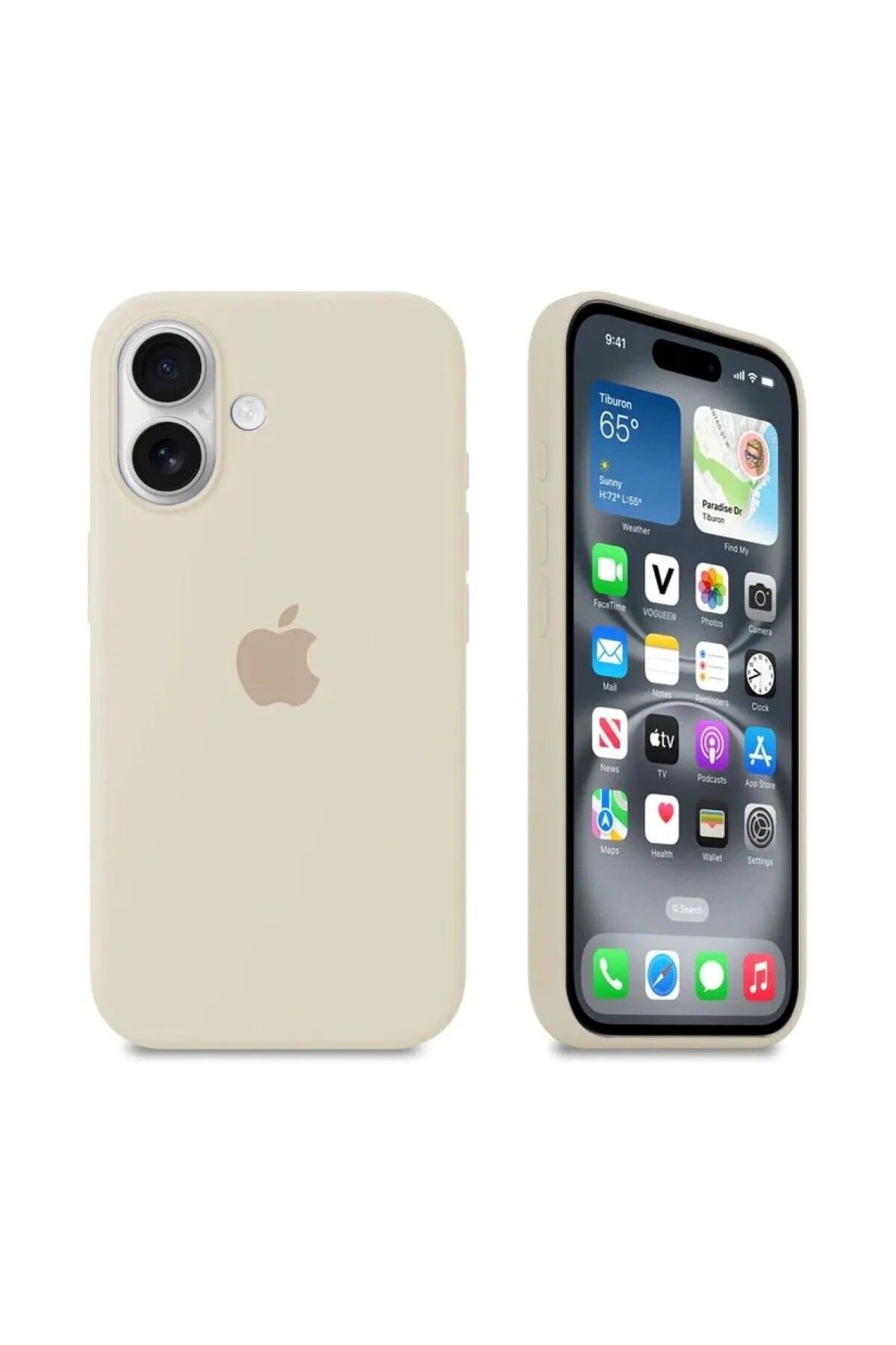TimuyaCase İphone 16 Uyumlu İçi Kadife Premium Lansman Kılıf A Class Krem