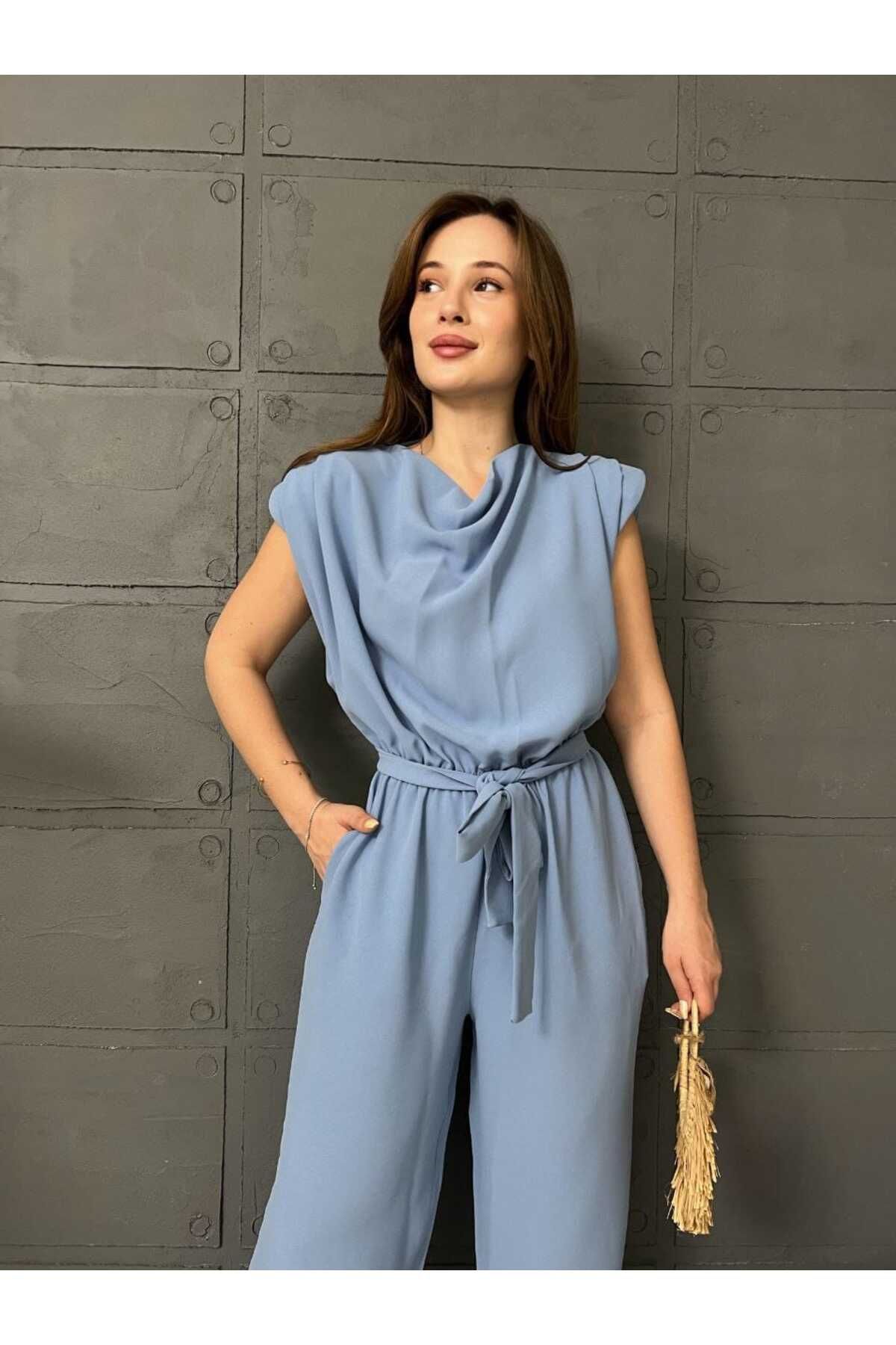Butik Merrline Kadın Premium Vatkalı Crep Tulum