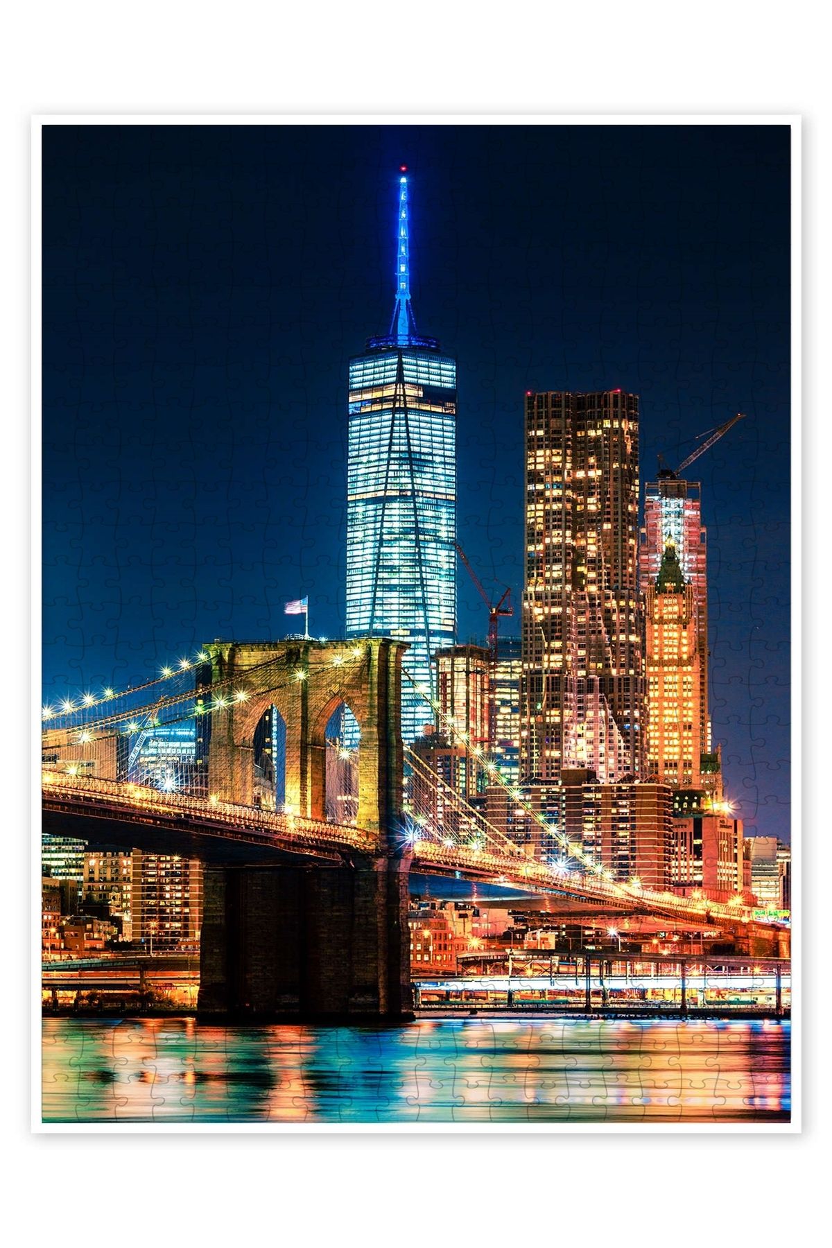 Jeronkarji New York City Simge Yapıları 500 Parça Puzzle Yapboz Şehir Manzara Temalı Hobilik