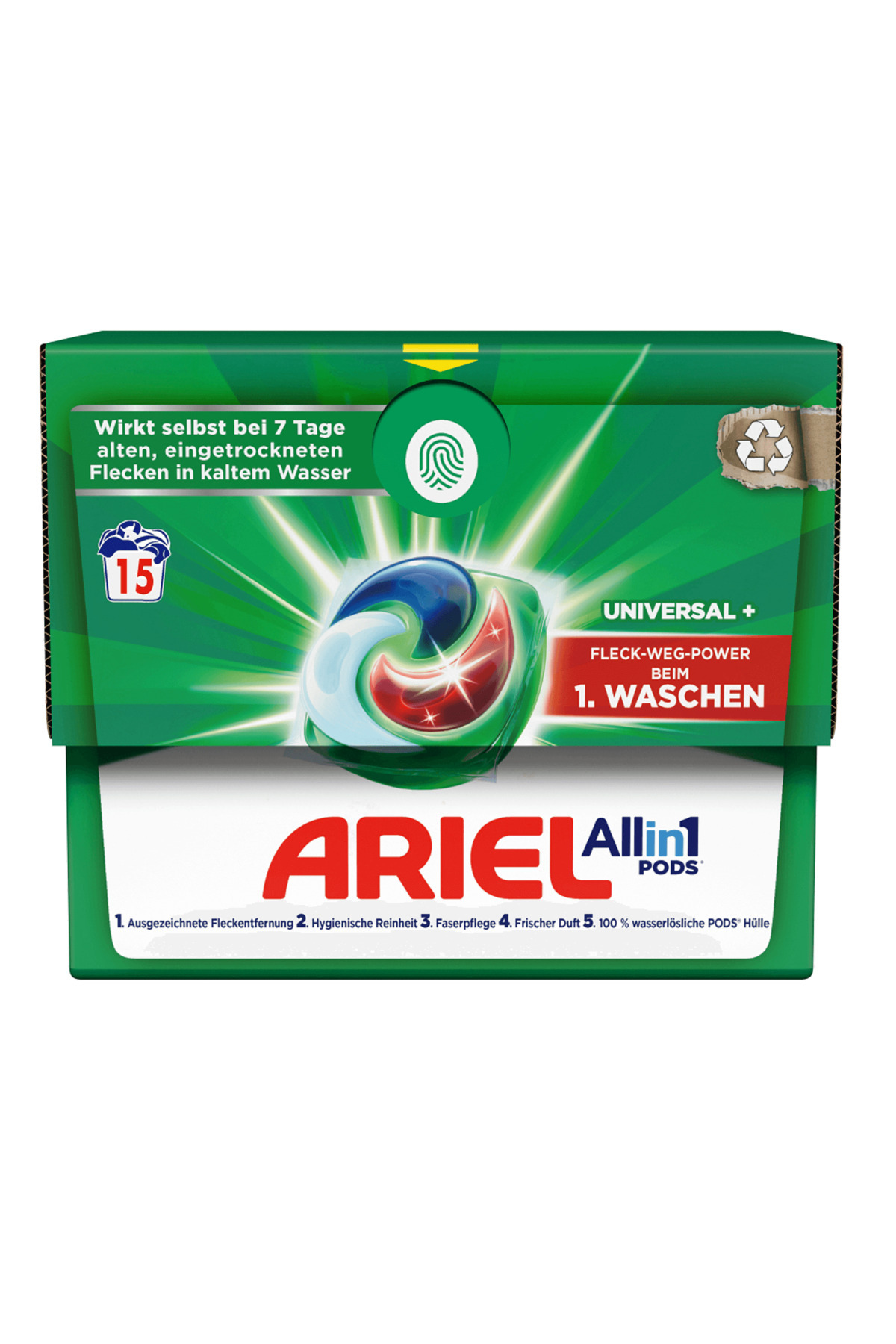 Ariel-4x Ariel Allin1 Capsule Detergent de rufe universal 15 spălări Rufe curate 5