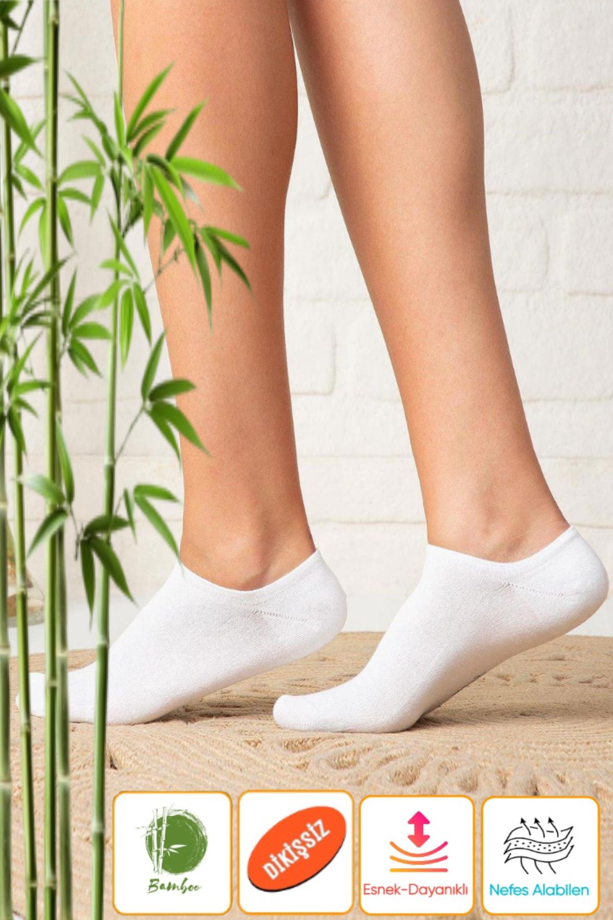 Esinti Kadın Bambu Sneaker Çorap Tekli | Dikişsiz, Görünmez, Kokulu, Soft Yıkama