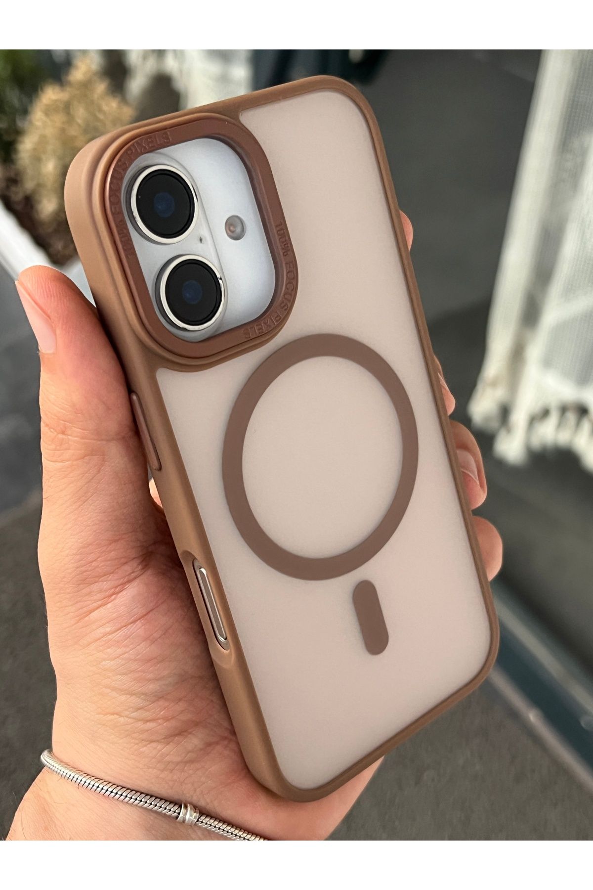 EDELFU iPhone 16 için Manyetik Magsafe Korumalı Dayanıklı Silikon ve Mat Kamera Ekran Çıkıntılı Kılıf