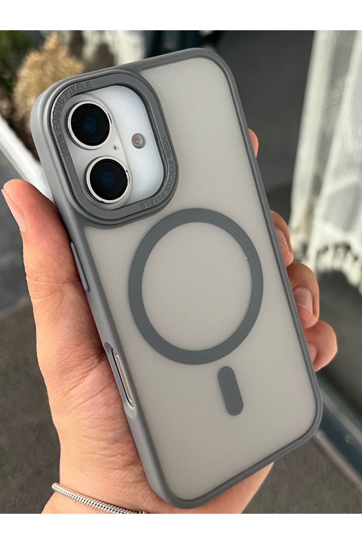 EDELFU iPhone 16 için Manyetik Magsafe Korumalı Dayanıklı Silikon ve Mat Kamera Ekran Çıkıntılı Kılıf