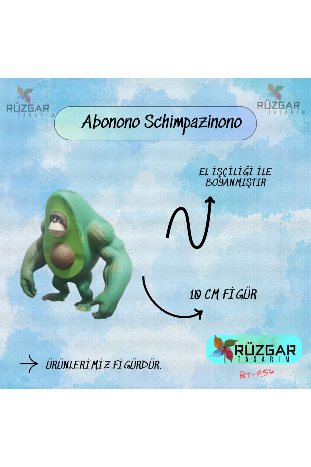 Rüzgar Tasarım Abonono Schimpazinono Tung Tung Sahur Karakteri 10 Cm Figür