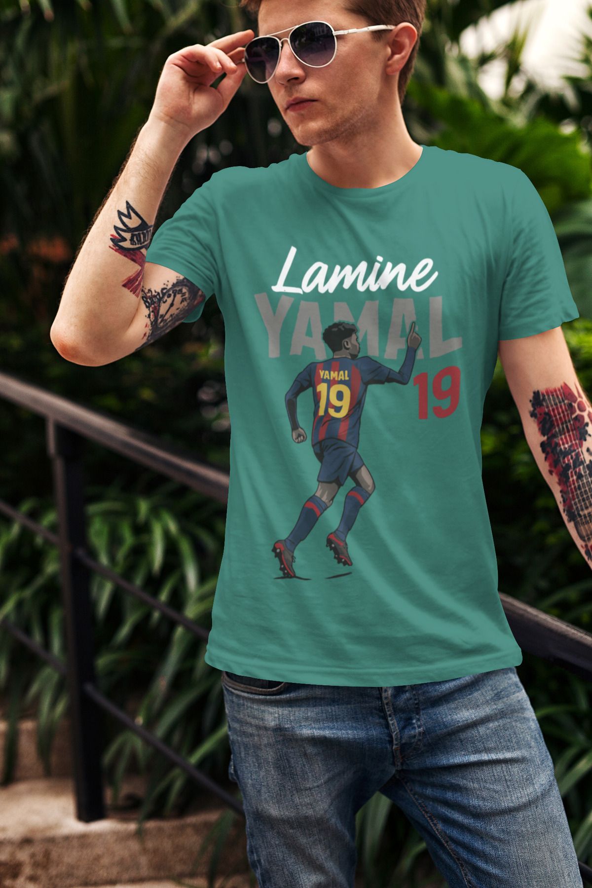 Biy Store Lamine Yamal fotoğraflı futbol forma baskılı unisex kısa kollu erkek tişört kadın t-shirt