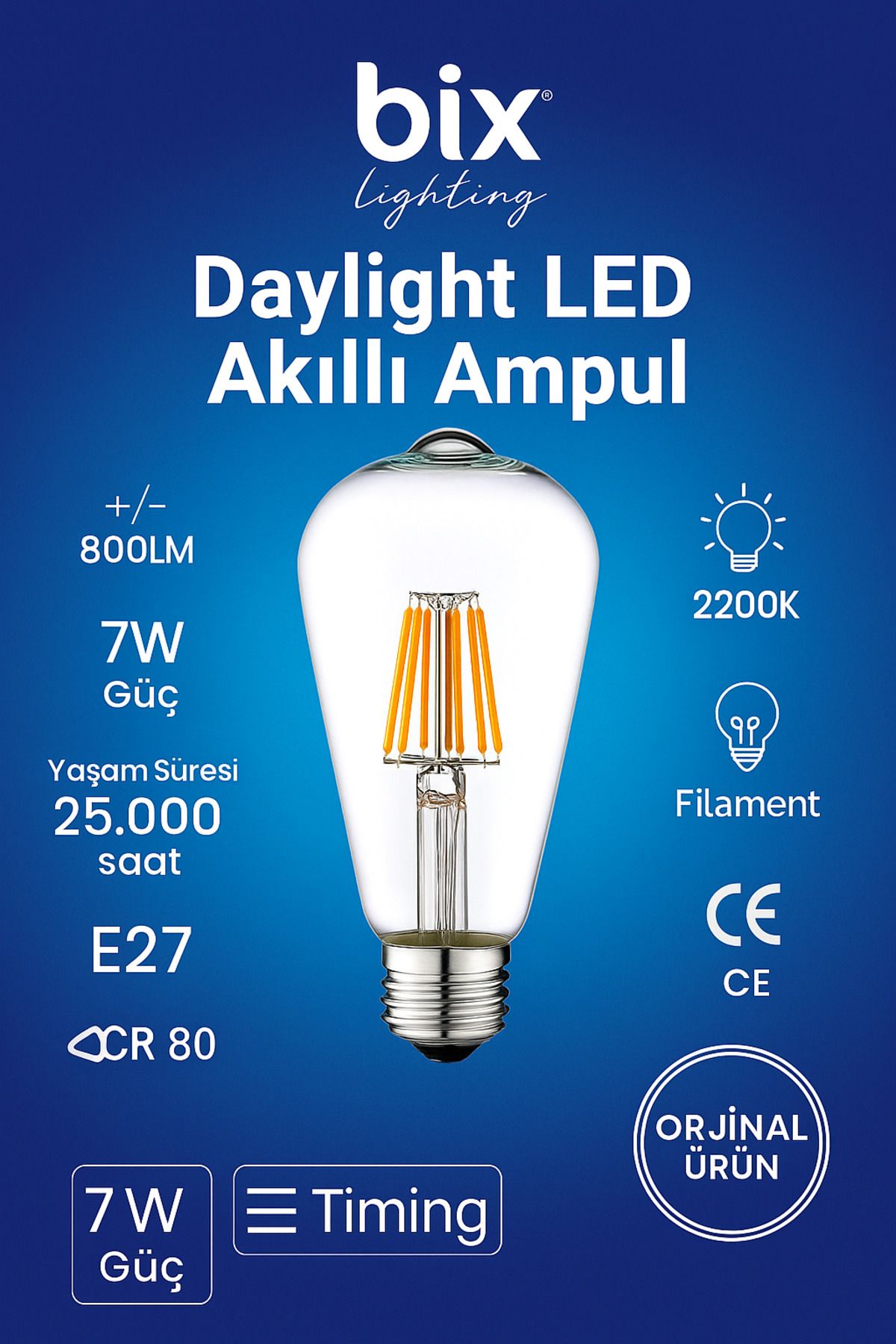 Kılıforyum Daylight Akıllı Ampul 6W | E27 Duy | 600 lm | Wi‑Fi Dimli & Zaman Kontrol | 20.000 Saat