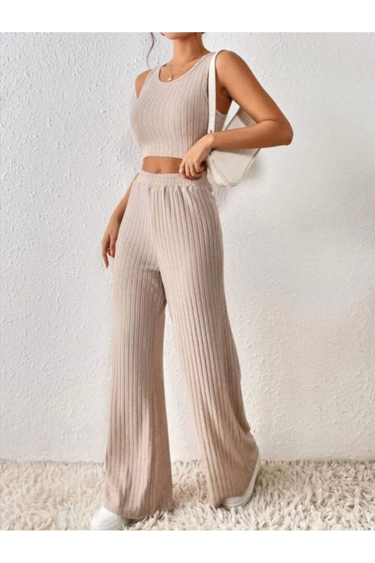 Butik Kadın şardonsuz Kaşkorse Kumaş Ikili Takım