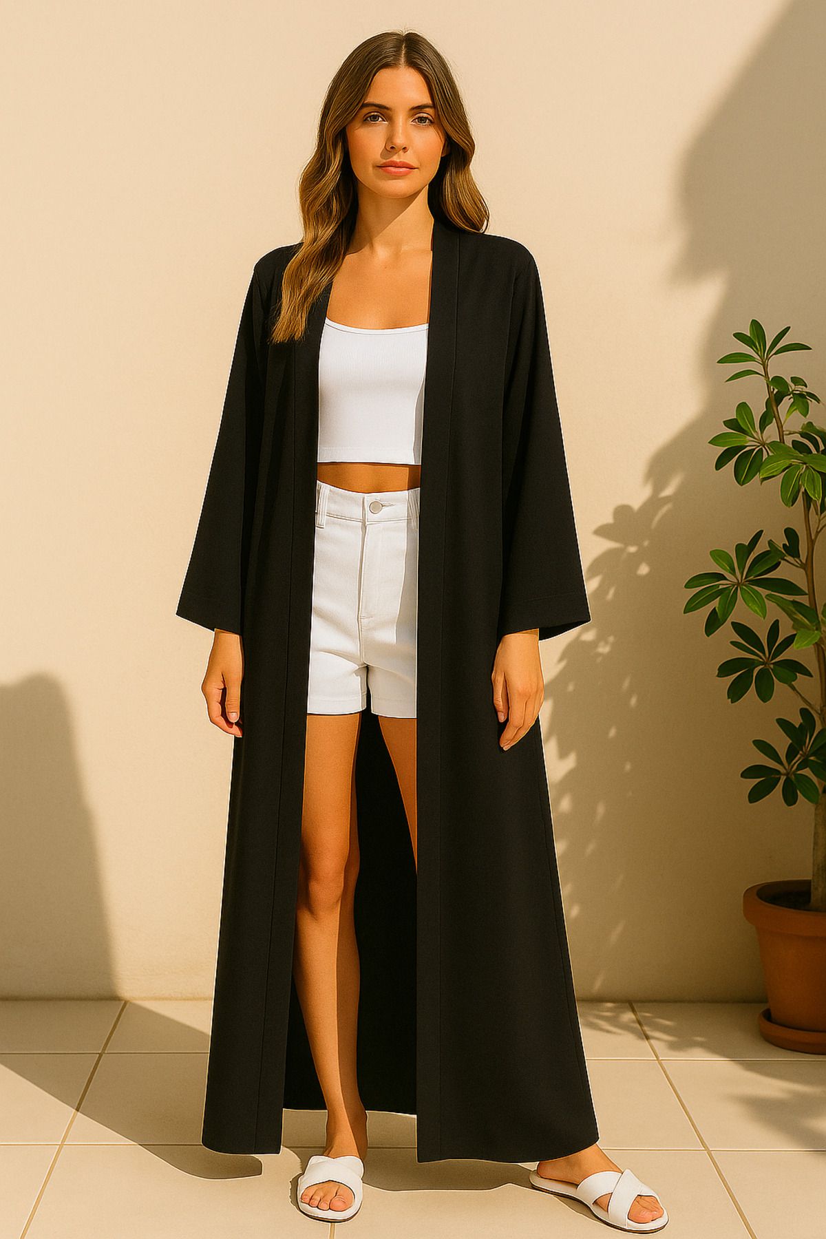 Misue Handmade Medine İpeği Kimono, Hafif ve Dökümlü Uzun Pareo, Yazlık İnce Uzun Kimono, İnce Dökümlü Dokuma Hırka
