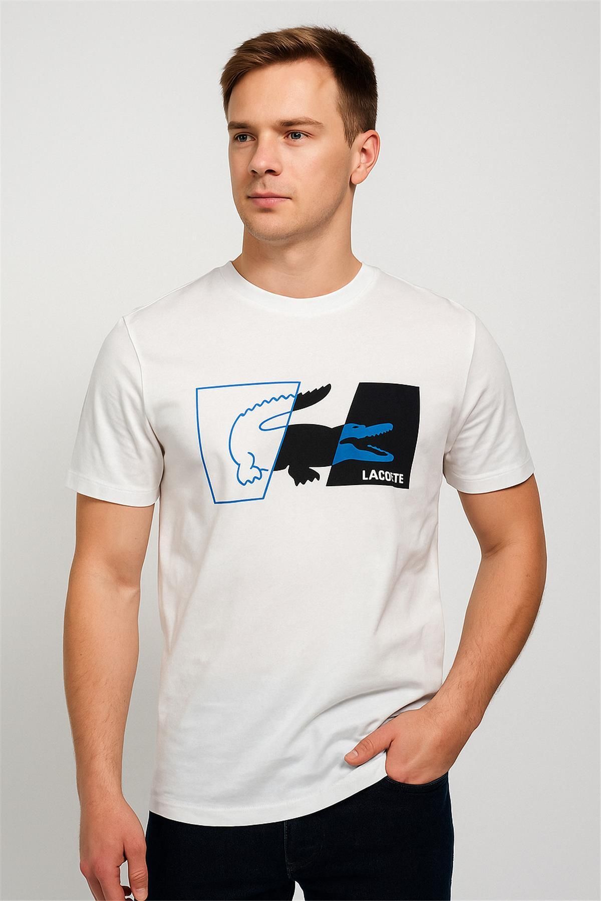 Trend07 TREND KAPINDA LACOSTBİSİKLET YAKA DDF BASKI BEYAZ