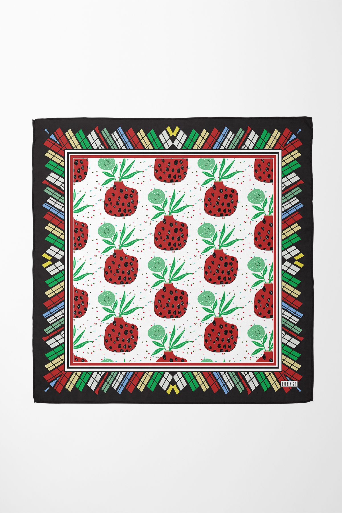 Sozakko Red Fruit Twill Kadın Saç & Boyun Aksesuarı – Bandana ve Fular