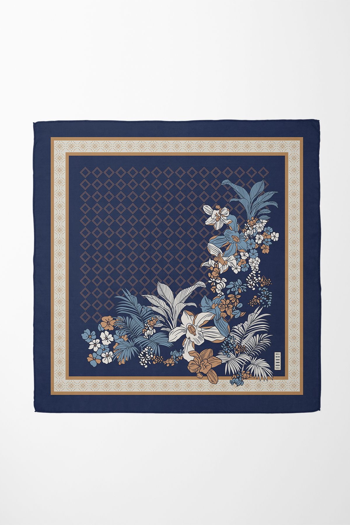 Sozakko Sapphire Botanica Twill Kadın Saç & Boyun Aksesuarı – Bandana ve Fular