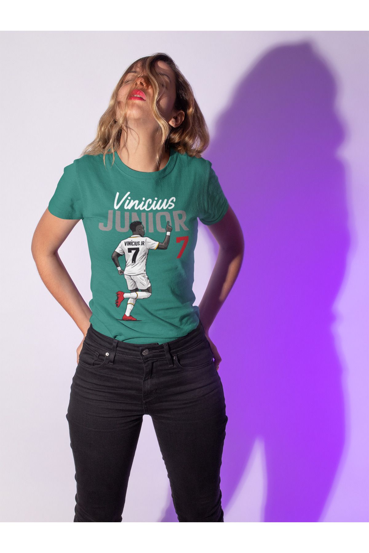 Biy Store Vinicius Junior fotoğraflı futbol forma baskılı unisex kısa kollu erkek tişört kadın t-shirt
