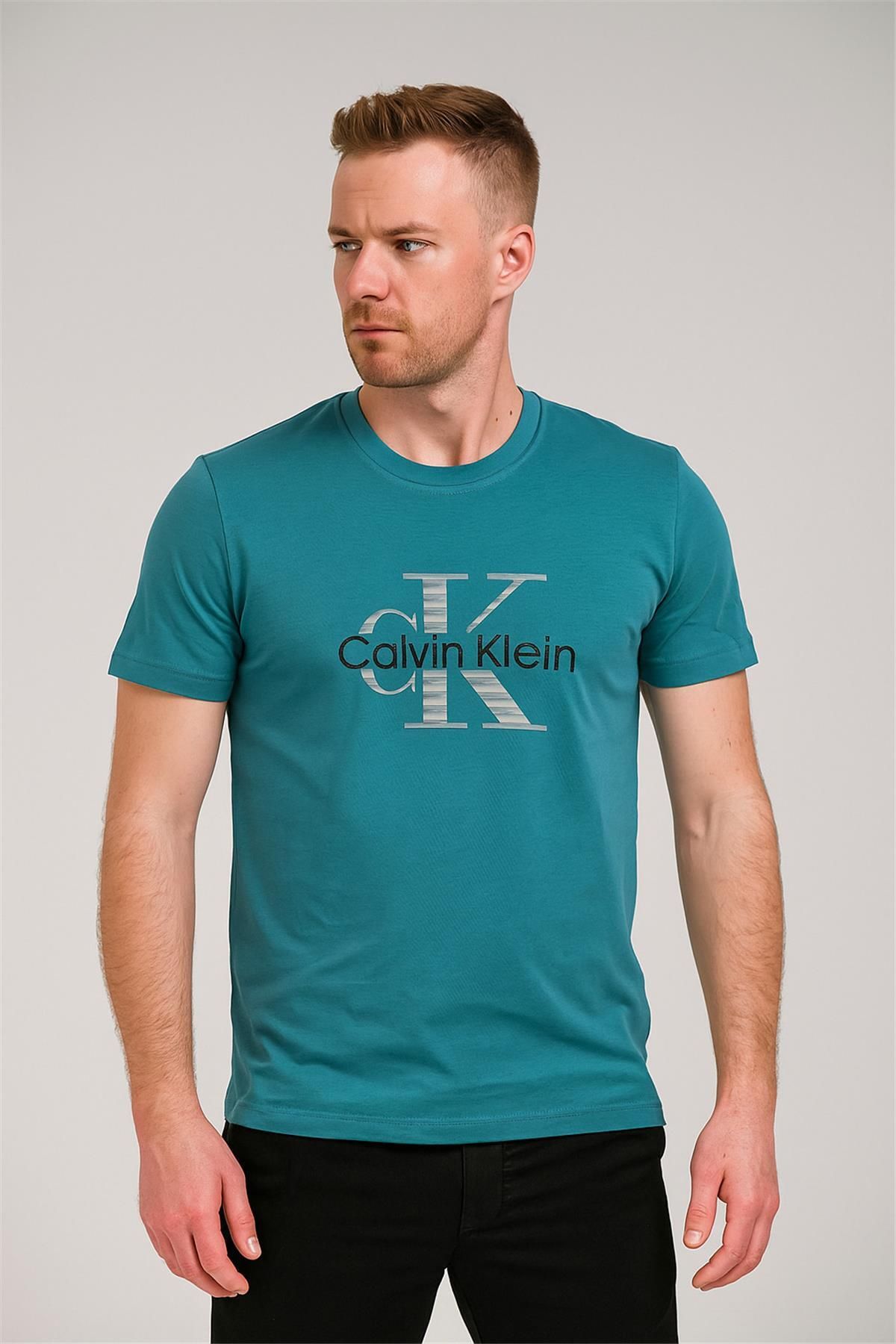 Trend07 TREND KAPINDA CALVİNKLEİN BİSİKLET YAKA ÇAĞLA YEŞİLİ