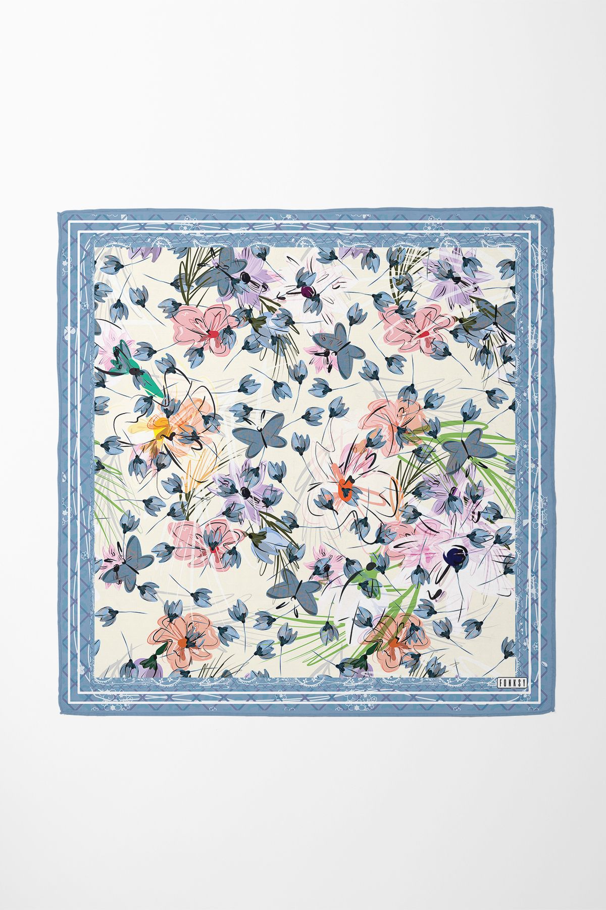 Sozakko Dream Flora Twill Kadın Saç & Boyun Aksesuarı – Bandana ve Fular