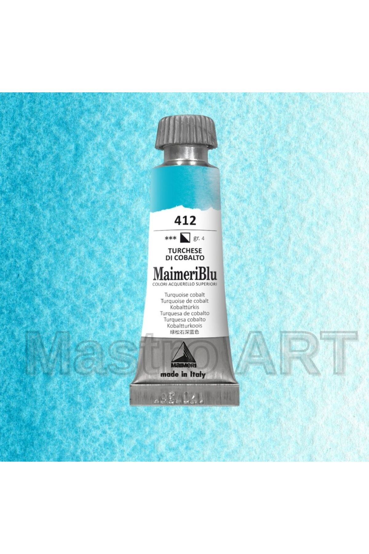 Maimeri Blu Pro Tüp Sulu Boya 12 ml S4 412 Turquoise Cobalt