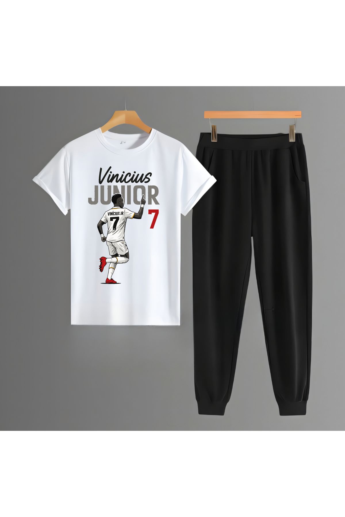 Biy Store Vinicius Junior fotoğraflı futbol forma baskılı unisex erkek tişört kadın t-shirt eşofman takımı