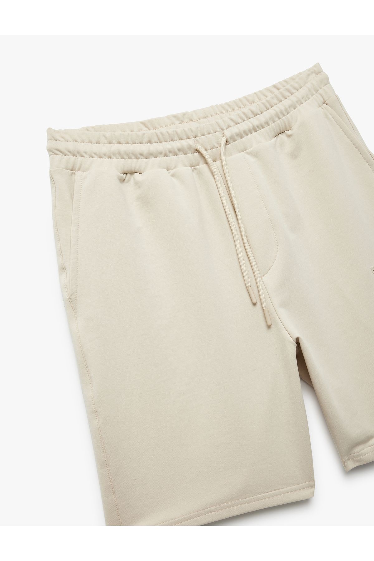 Koton-New Season Cotton Bermuda Shorts with Pocket Detail and Lace-Up Waist 3