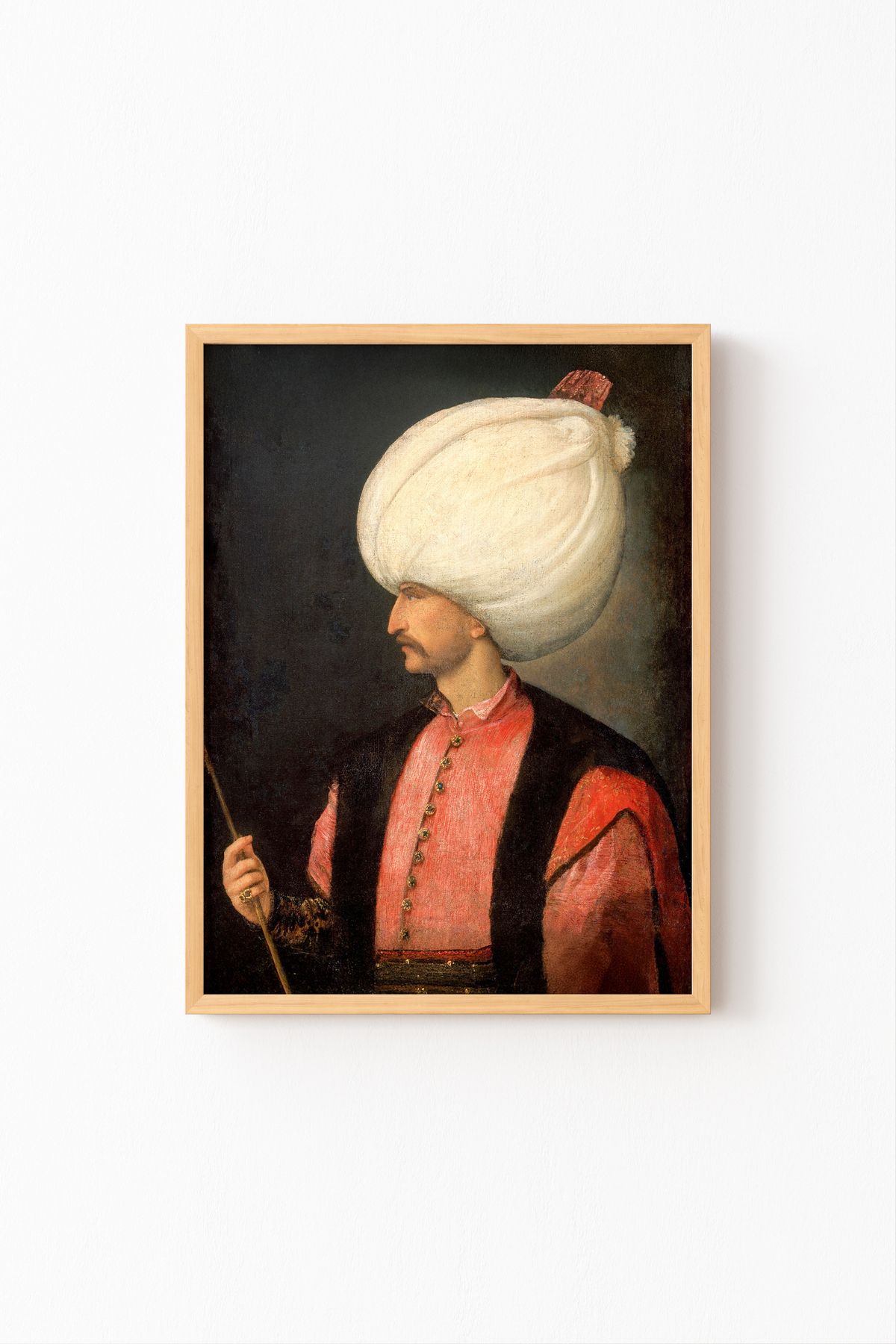 epiqart Kanuni Sultan Süleyman - Ahşap Desenli Çerçeve