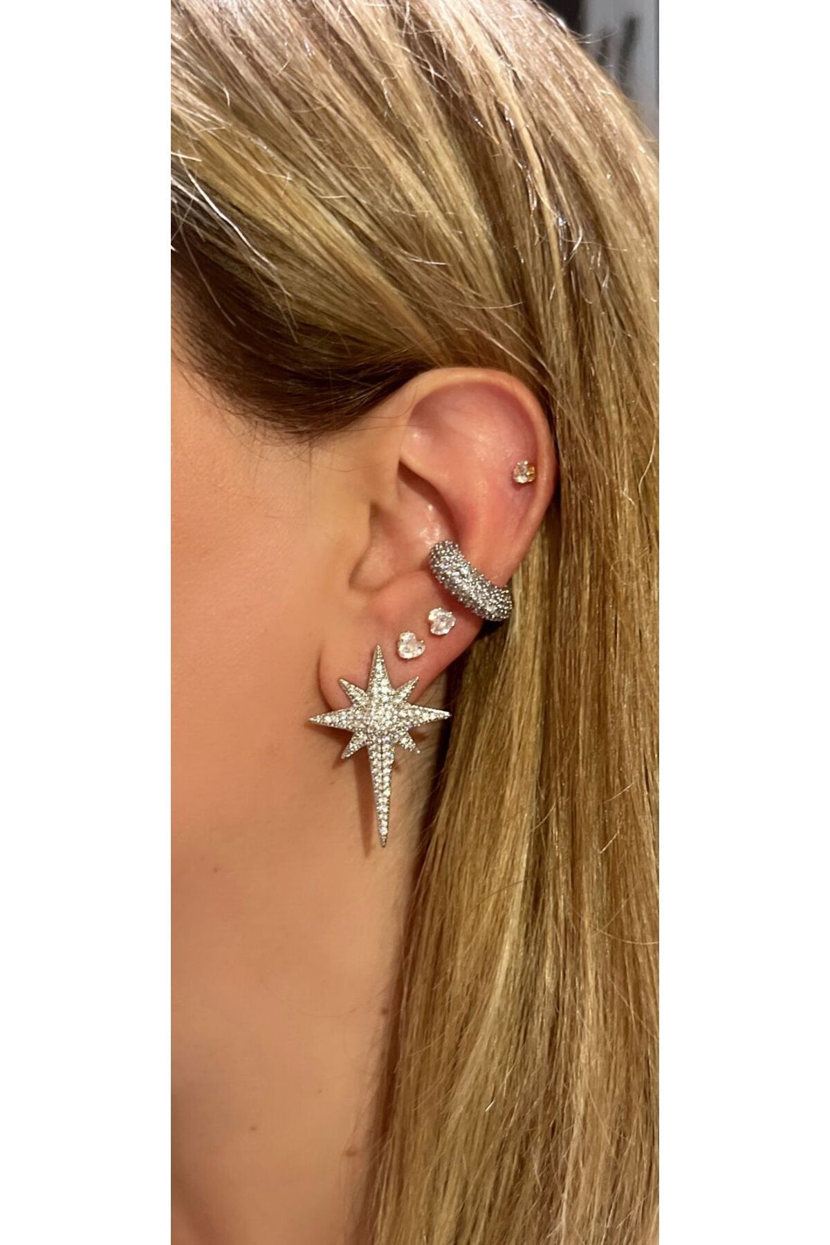 Store Diva Charm Ay Işığı Yıldız Küpe