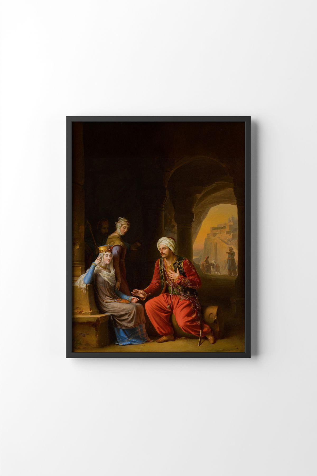 epiqart Guyenne'li Eleanor ile İkonya Sultanı - Siyah Çerçeve