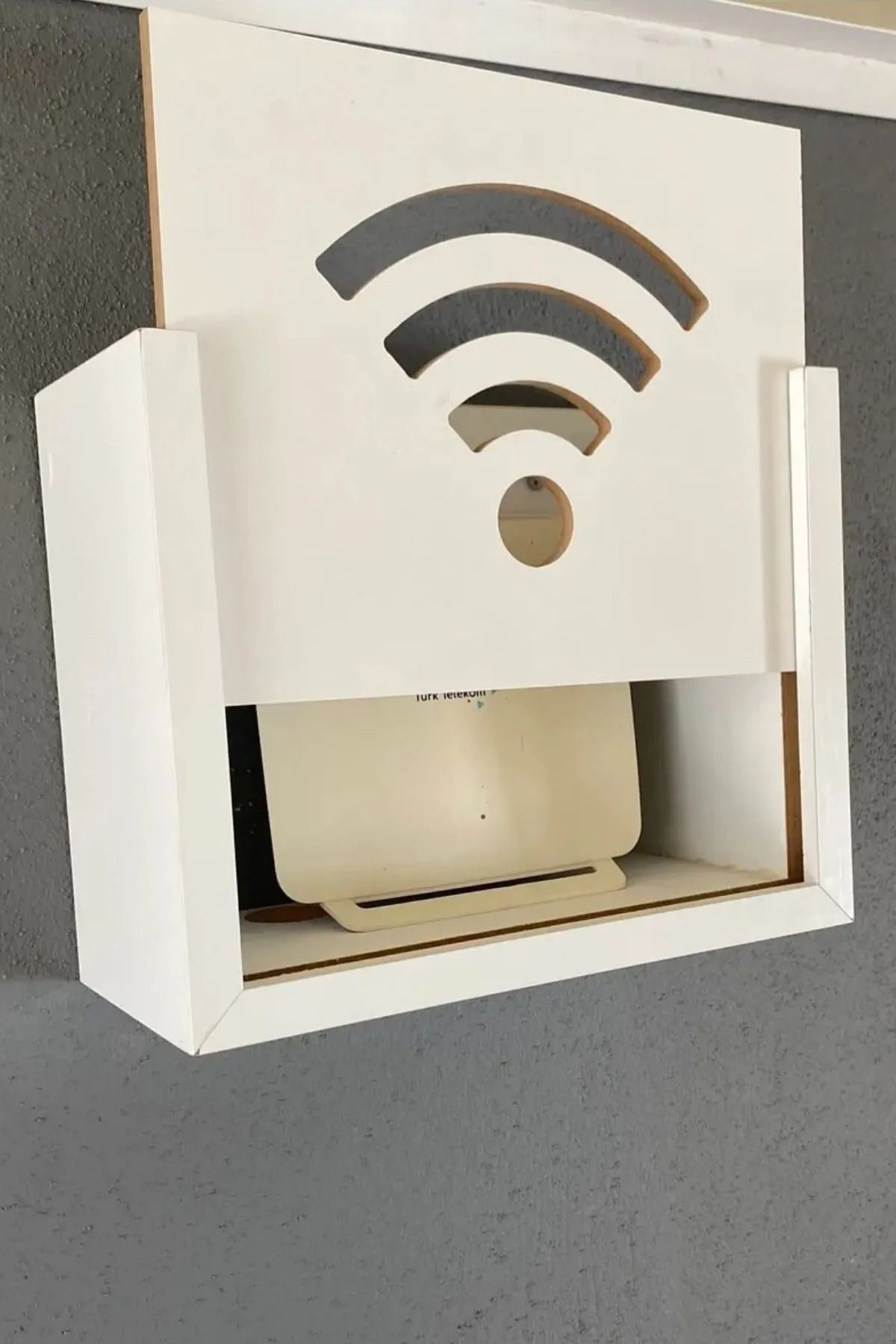 DMDeco Modem Saklama Kutusu Duvar Düzenleyici Mdf Uzunluk (22CM) Genişlik (28CM) Derinlik (12CM)