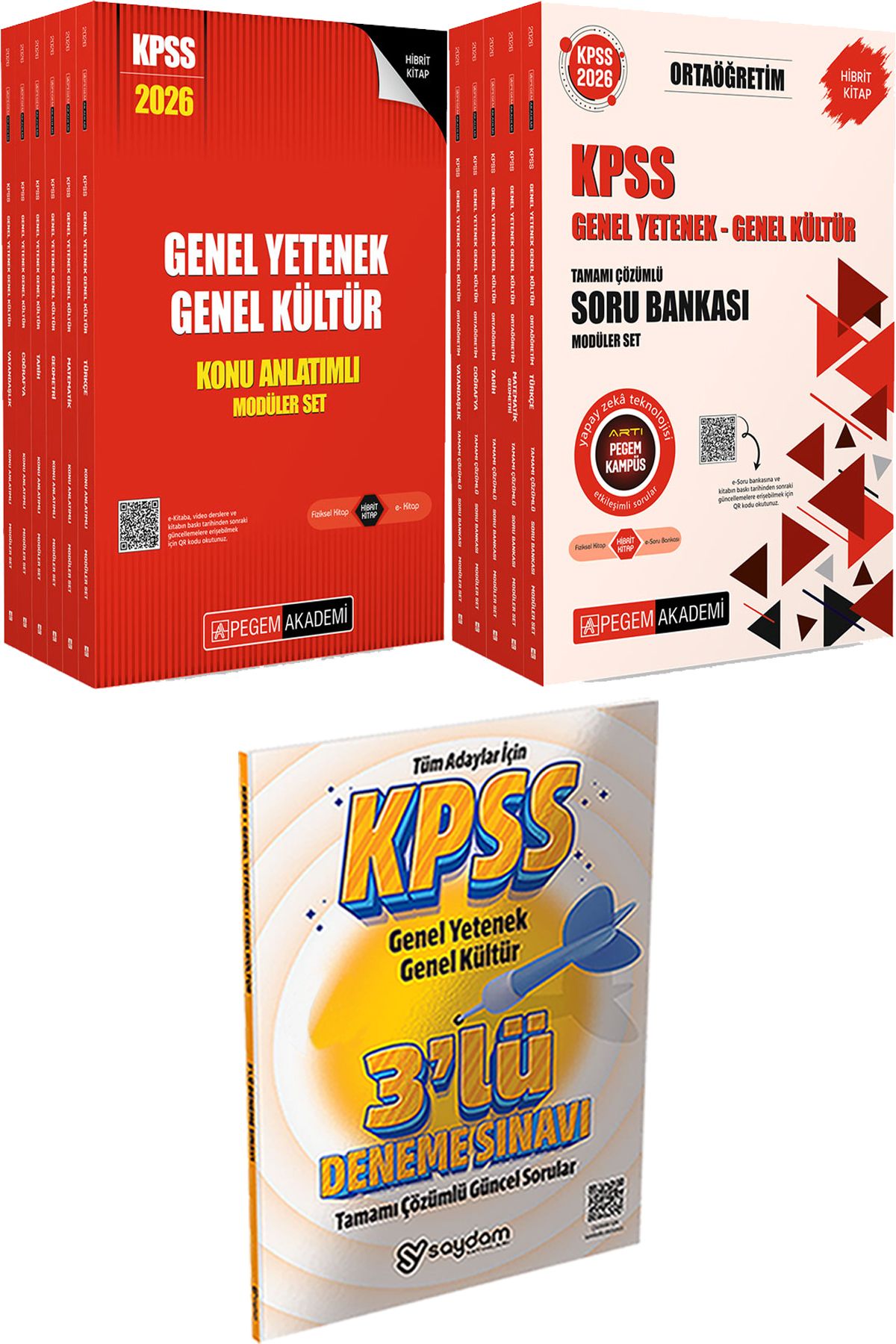 Pegem Akademi Yayıncılık 2026 KPSS Lisans Konu Anlatımlı Modüler Set - 2026 KPSS Ortaöğretim Soru Modüler Set + 3 Deneme
