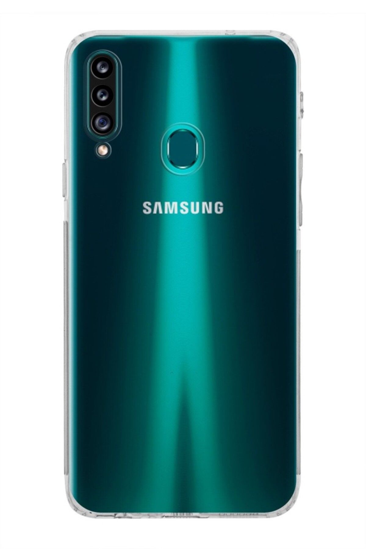 TezMax Samsung Galaxy A20s SM-A207F Uyumlu Kapak Kamera Korumalı Şarj Tıpalı Şeffaf Silikon Kılıf