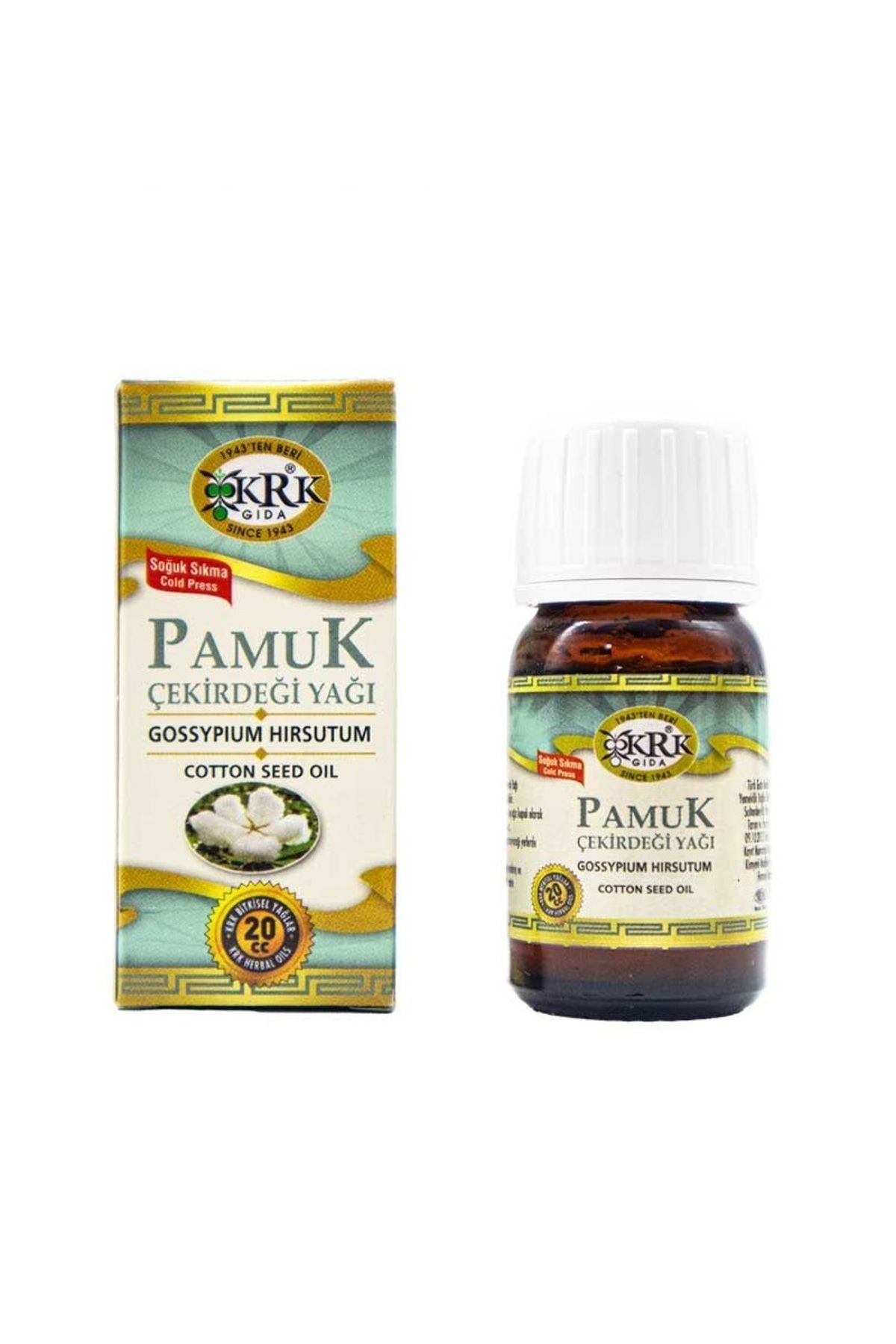JUIWI Pamuk Çekirdeği Yağı 20cc Soğuk Sıkım (Cotton Seed Oil)