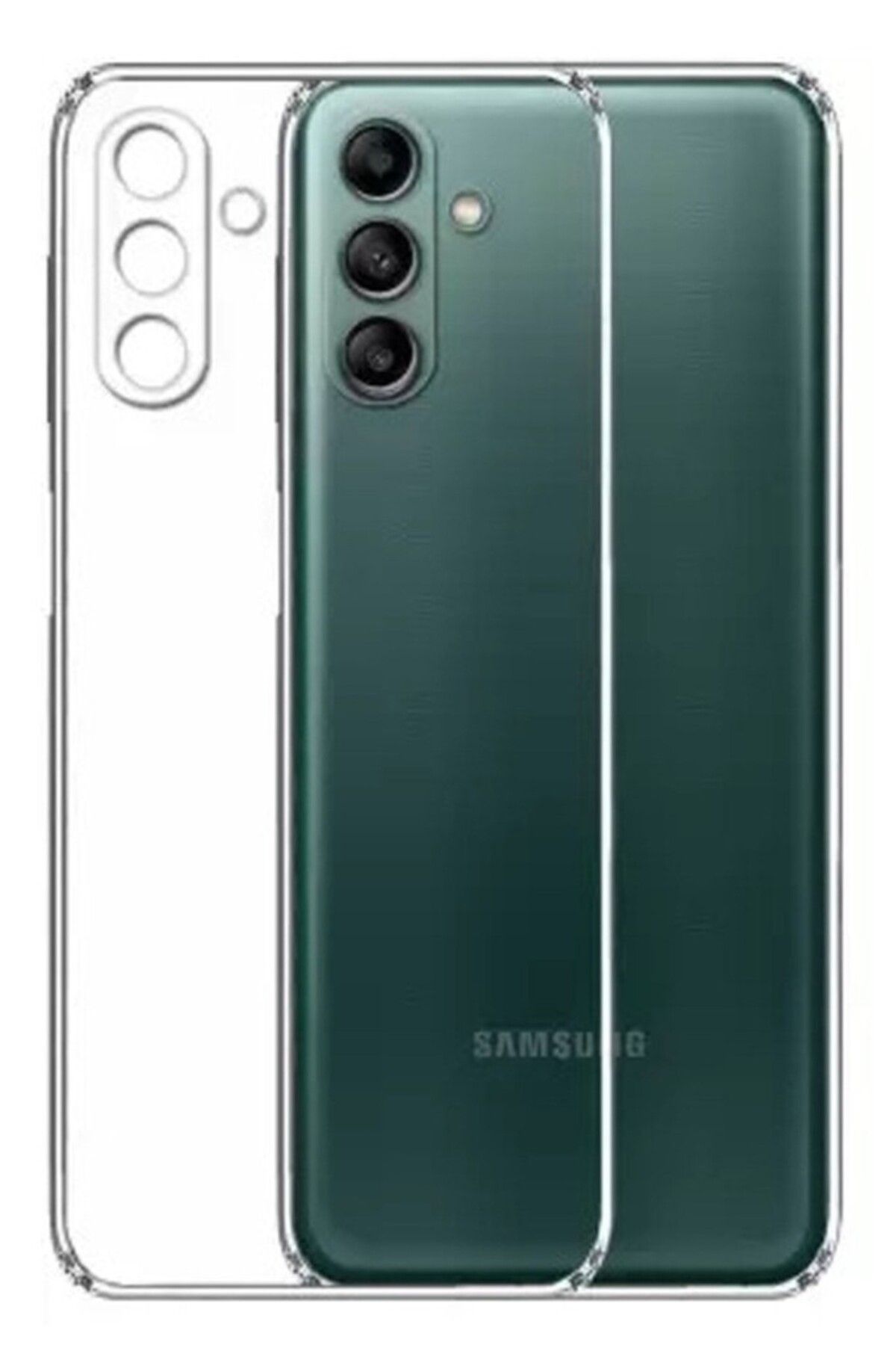 TezMax Samsung Galaxy A04s SM-A047F Uyumlu Kapak Kamera Korumalı Şarj Tıpalı Şeffaf Silikon Kılıf